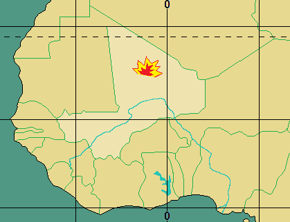 map showing Mali in western Africa