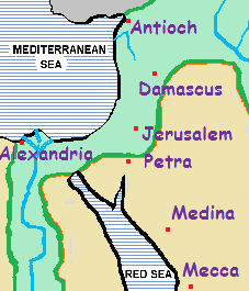 Map of the Levant and the Hijaz