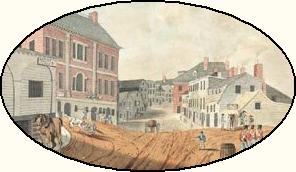 Sketch of Lower Water Street in Halifax in 1823