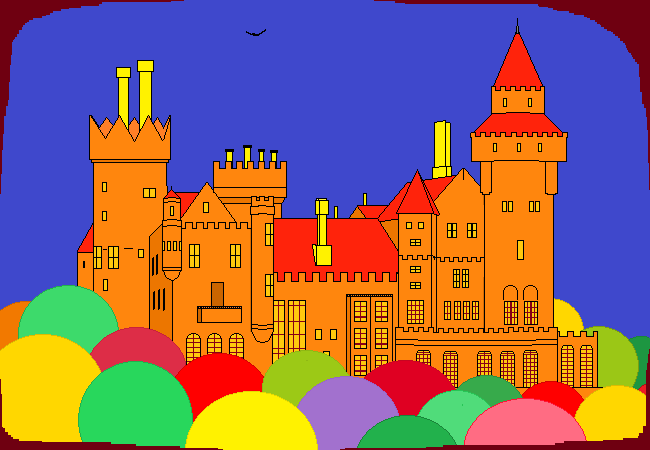 Casa Loma among candy-colored trees