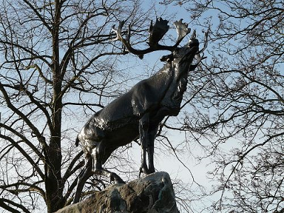 statue of Newfoundland Regiment's emblematic caribou