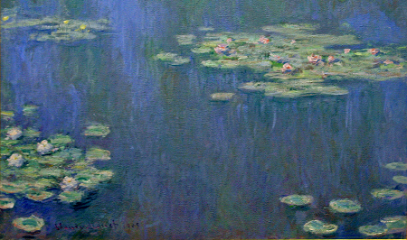 detail of water lilies painting by Claude Monet