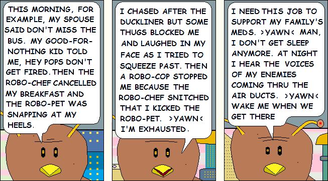 Panel 3 -- Wapple's enemies block his effort to be punctual